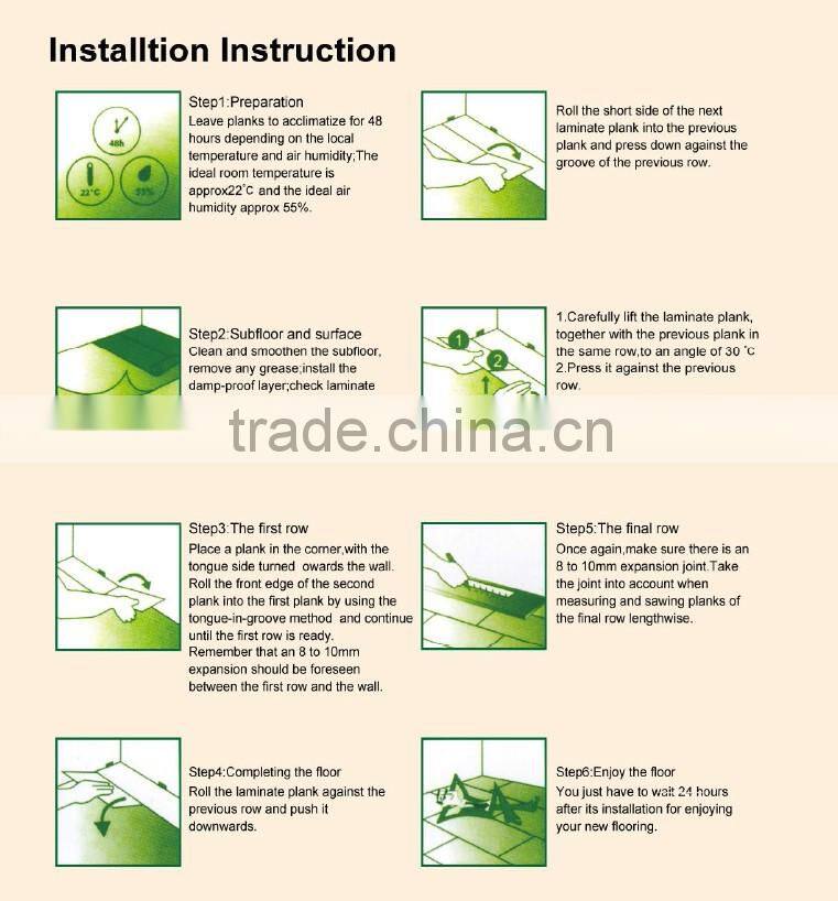 8mm AC3 HDF good quality CE Laminate floor changzhou