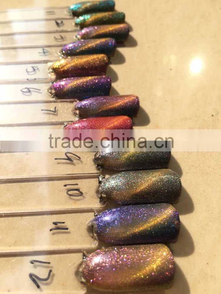 2016 hot sale nail art 15ml free samples soak off uv/led color uv gel polish chameleon cat eyes