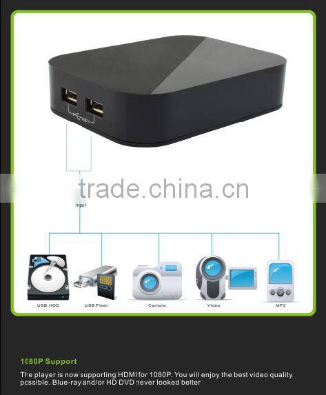 3d blue-ray full hd media player , Supports plug and play function and full formats of vedio audio and picture