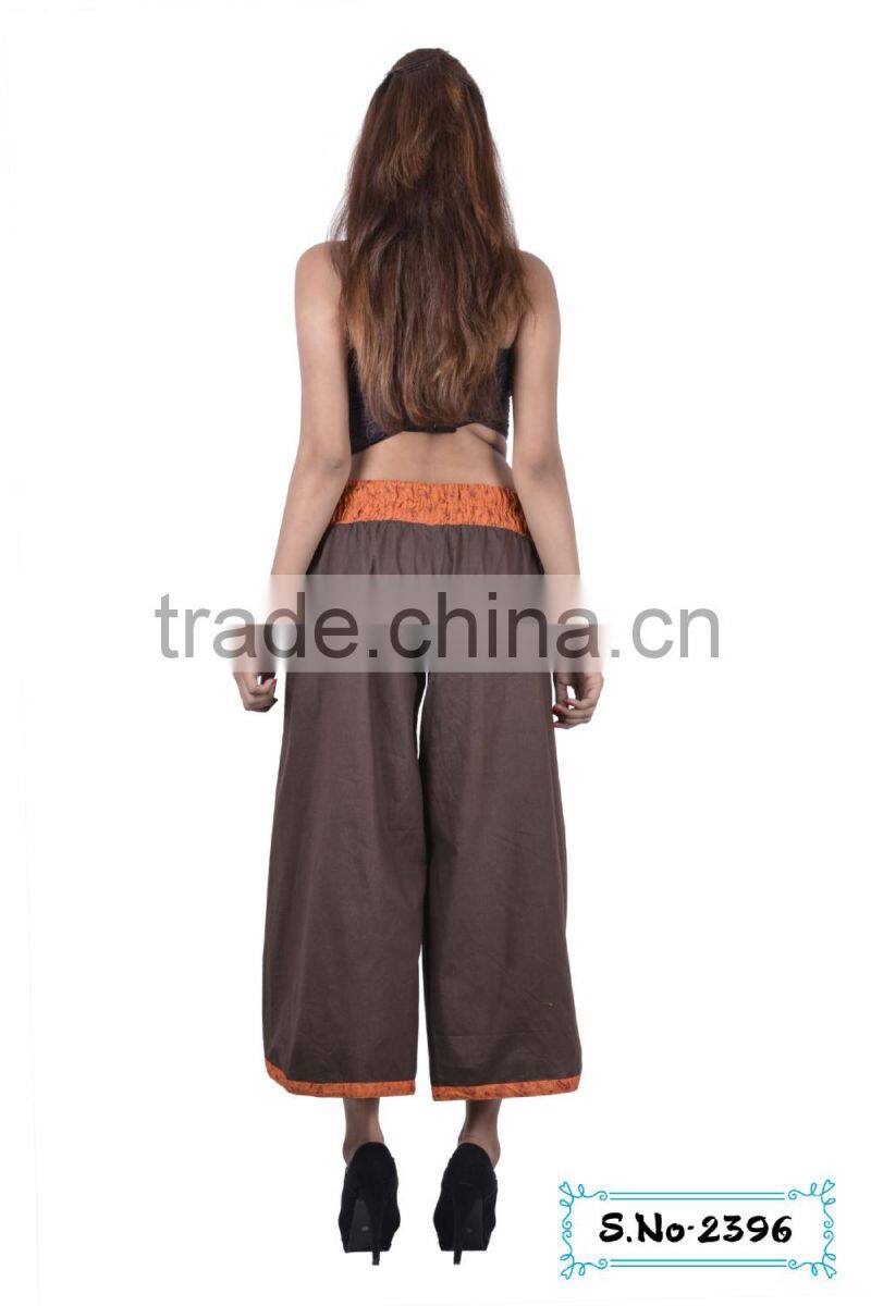 2396 Cotton Trouser women cotton trouser ladies' check cotton trousers