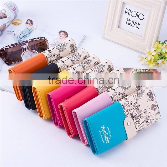 Candy colors women wallet girls PU leather purse ladies clutch bags