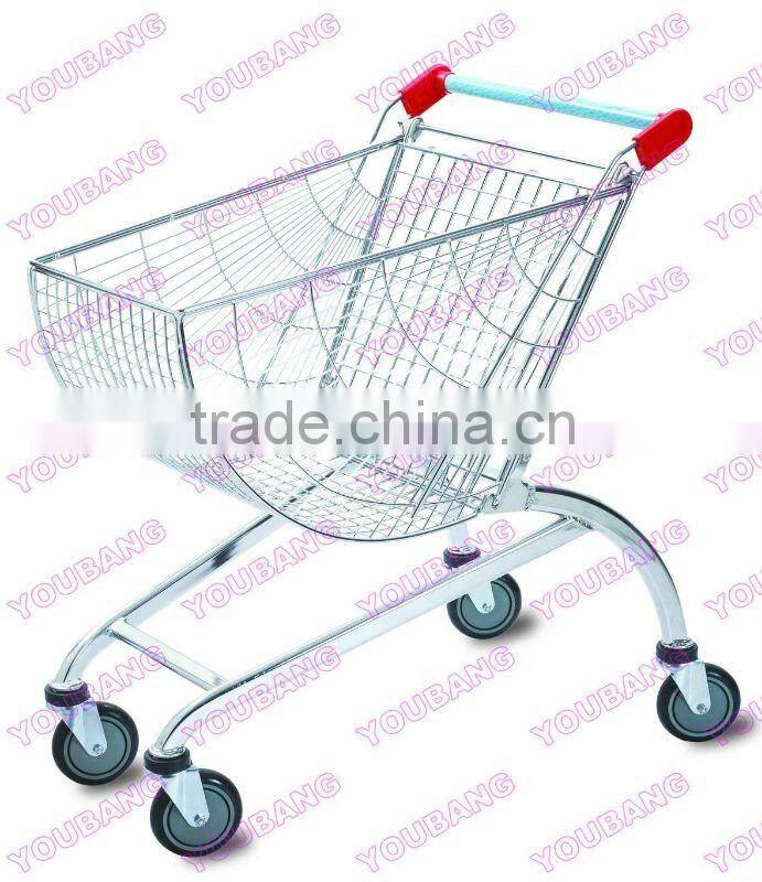 80L Round basket shopping trolley