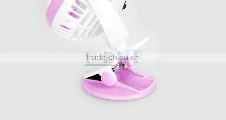 Mini fan usb clip fan with battery 4 inch fan plastic ABS blue green pink color