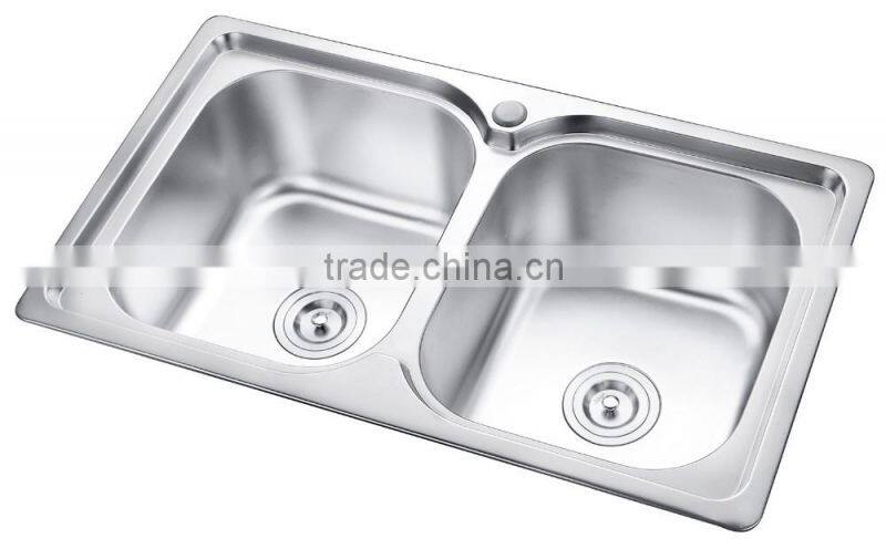 SC-212 2016 Best selling sri lanka double bowl stainless steel kitchen sink