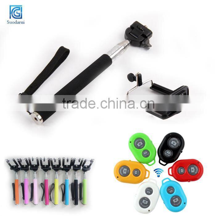 2015 wireless monopod selfie stick with bluetooth remote shutter for iphone 6 & 6 Plus