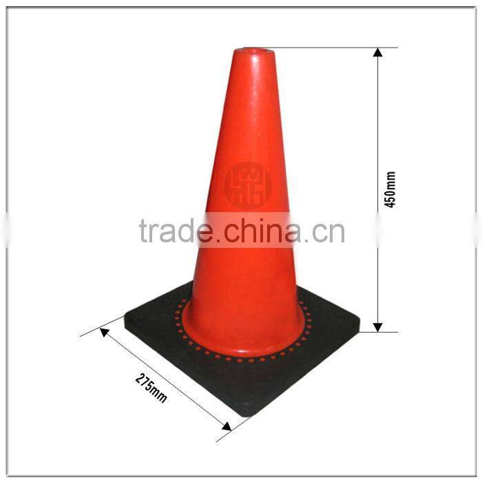 18'' rubber black base traffic cones