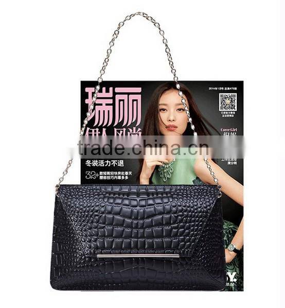 2015 trendy women crocodile PU messenger bag