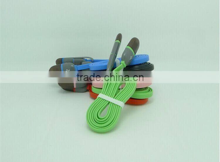 2016 most popular 1 meters long 2 in 1 flat usb cable