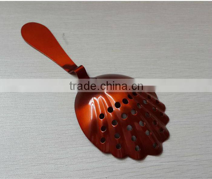 orange color stainless steel tea strainer, cocktail strainer, bar tools
