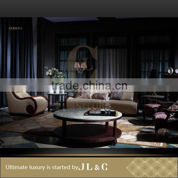 AT05-51 Hand Carving Feet Solid Wood Round Tea Table High-end Furniture Factory Price From China JL&C Furniture