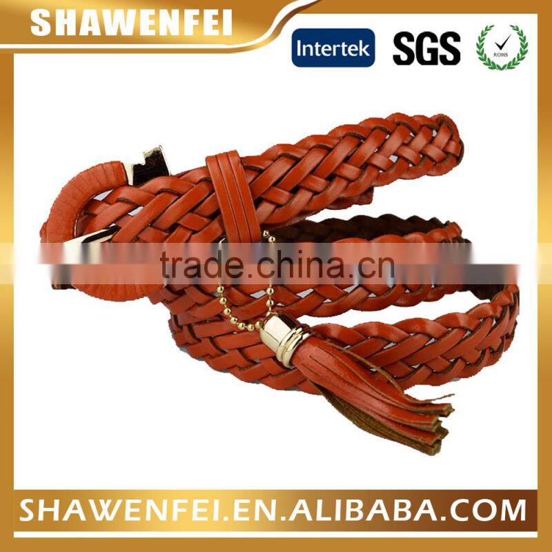2015 Fashion 100% Handmade Braid Lady Belt With Tassels