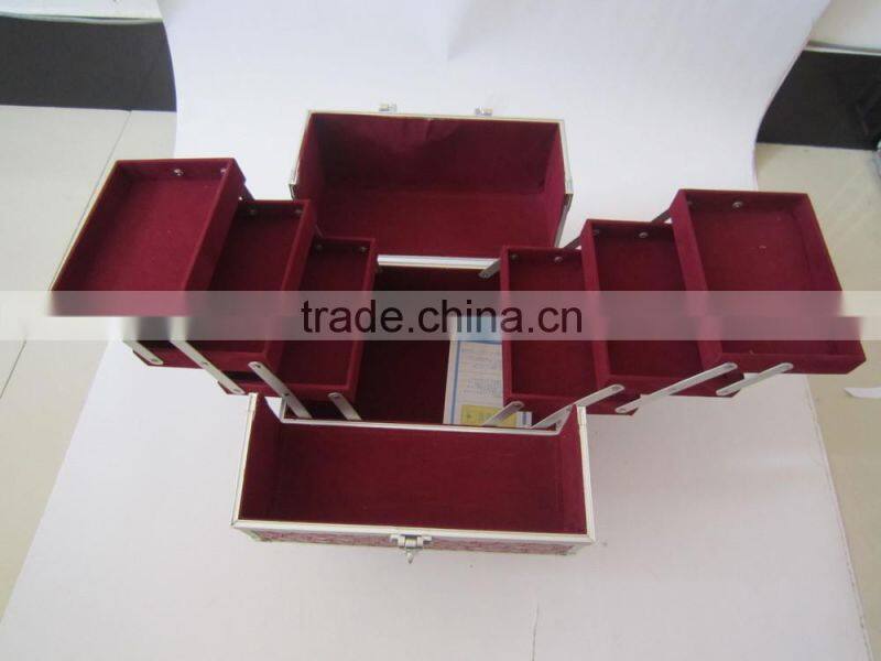 PVC leather panel display cheap portable professional aluminum combination lock cosmetic case