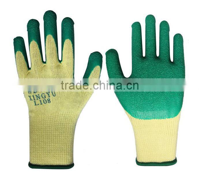 Breathable Polyester Latex anti penetration work gloves with ce certificate