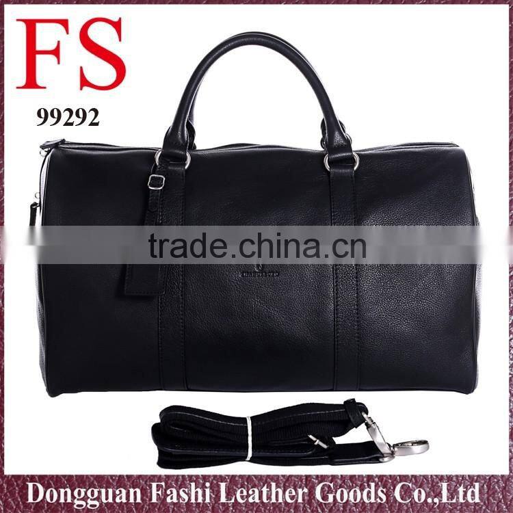 2016 Black Classic Style Large Wholesale Men Leather Travel Bag