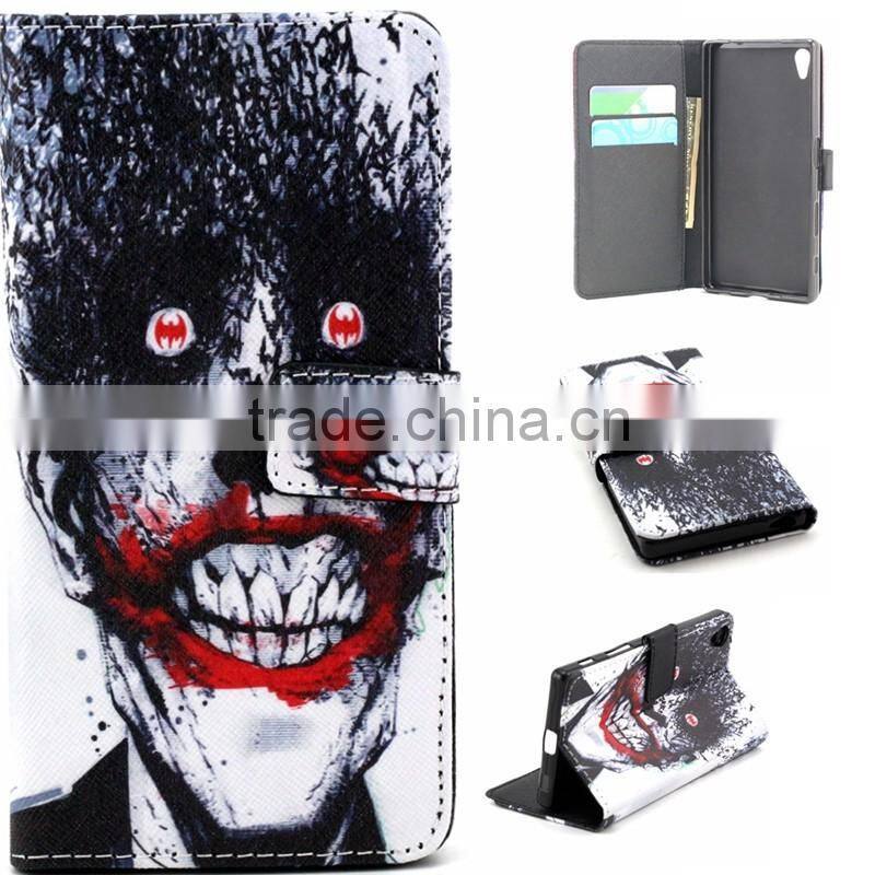Book Style Color Printing Customed PU Leather Wallet Case For Sony Z5