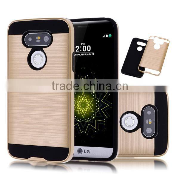 C&T Dual Layer Shockproof Tough Brushed Hybrid Armor Rubber TPU Protective Case For LG G5