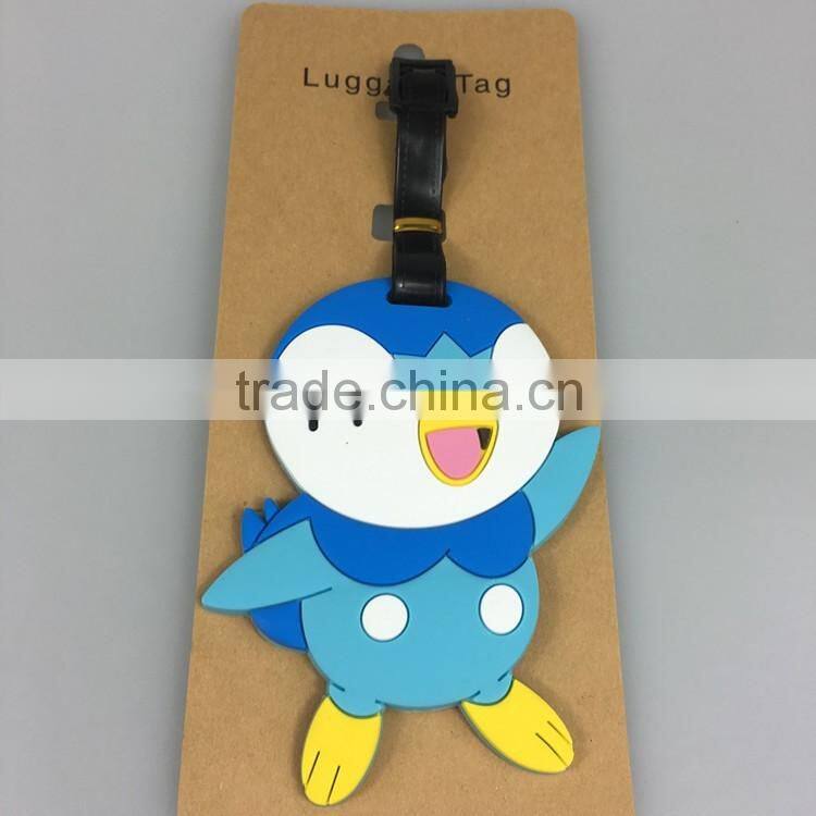 Silicone pokemon luggage tag/soft pvc rubber luggage tag