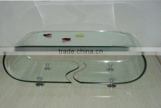 curved PVB film laminated glass tea/coffee table