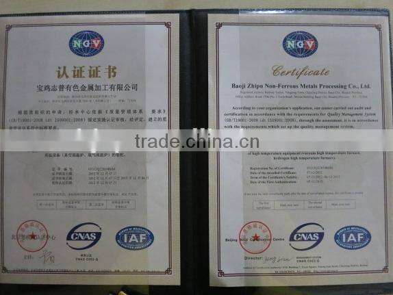 High quality thick niobium plate with corrosion resistance