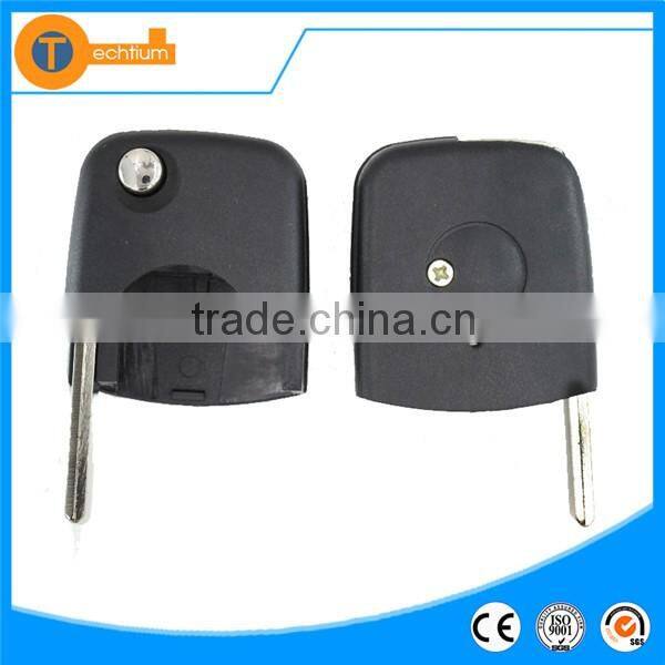 2 butotn key with big battery place and logo flip car key cover shell case fob blank for vw jetta bora polo golf mk4