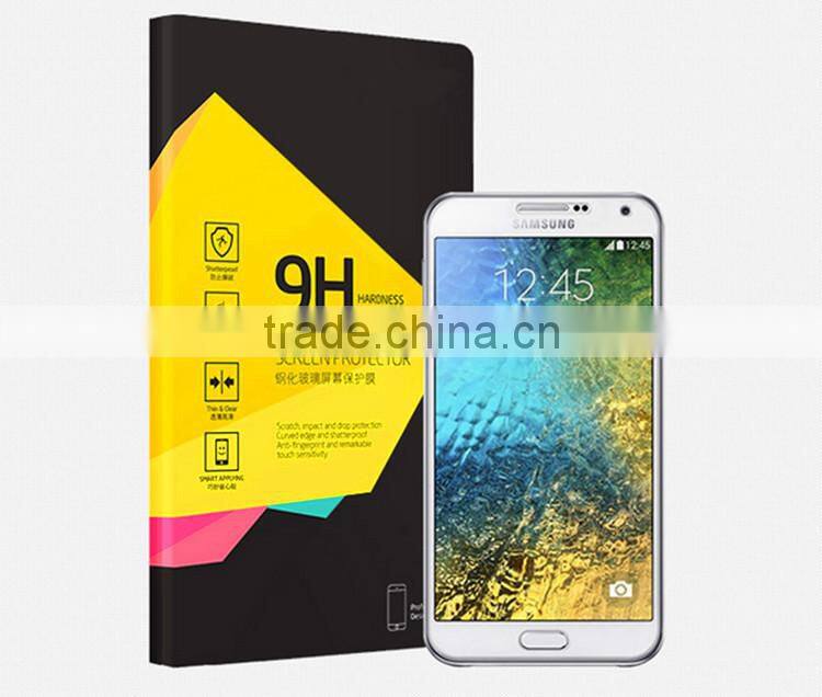 High definition 9H anti scratch 2.5D protecting film tempered glass screen protector for Samsung galaxy E7
