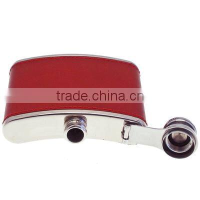 New fashion 4oz stainless steel hip flask with PU leather wrap