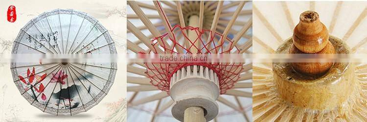 Antique Japanese Paper umbrellas with Wooden Handle