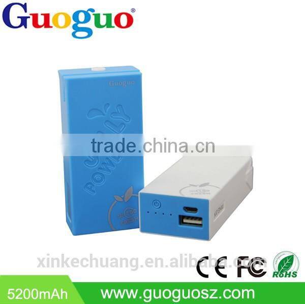 Guoguo facteory price colorful fasting charging 4400mAh portable power bank for iphone,sumang