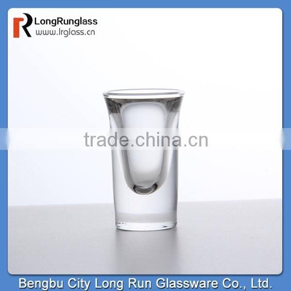 LongRun 0.7oz heavy base new design crystal whisky shot glass,wholesale