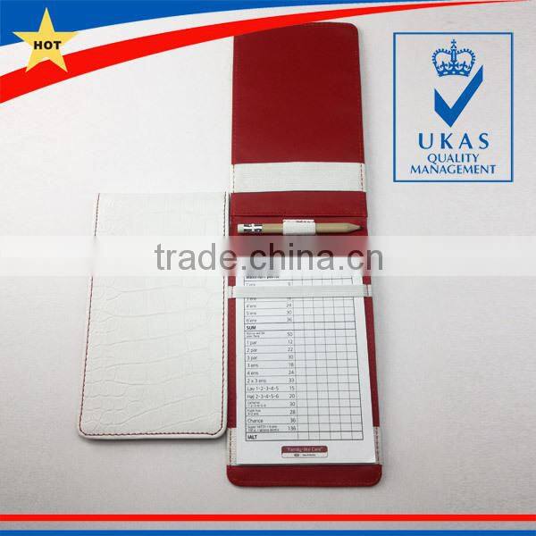 Customized Folding Leather Golf Score Card Holder With Pencil