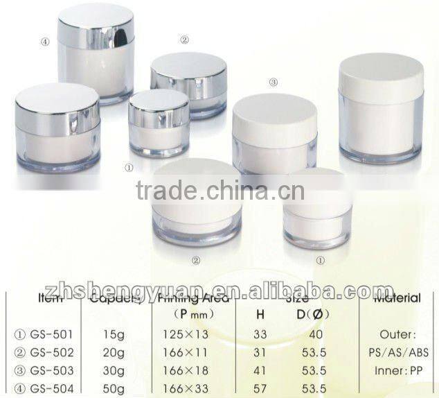 round clear jar for cosmetic packaging with screw cap