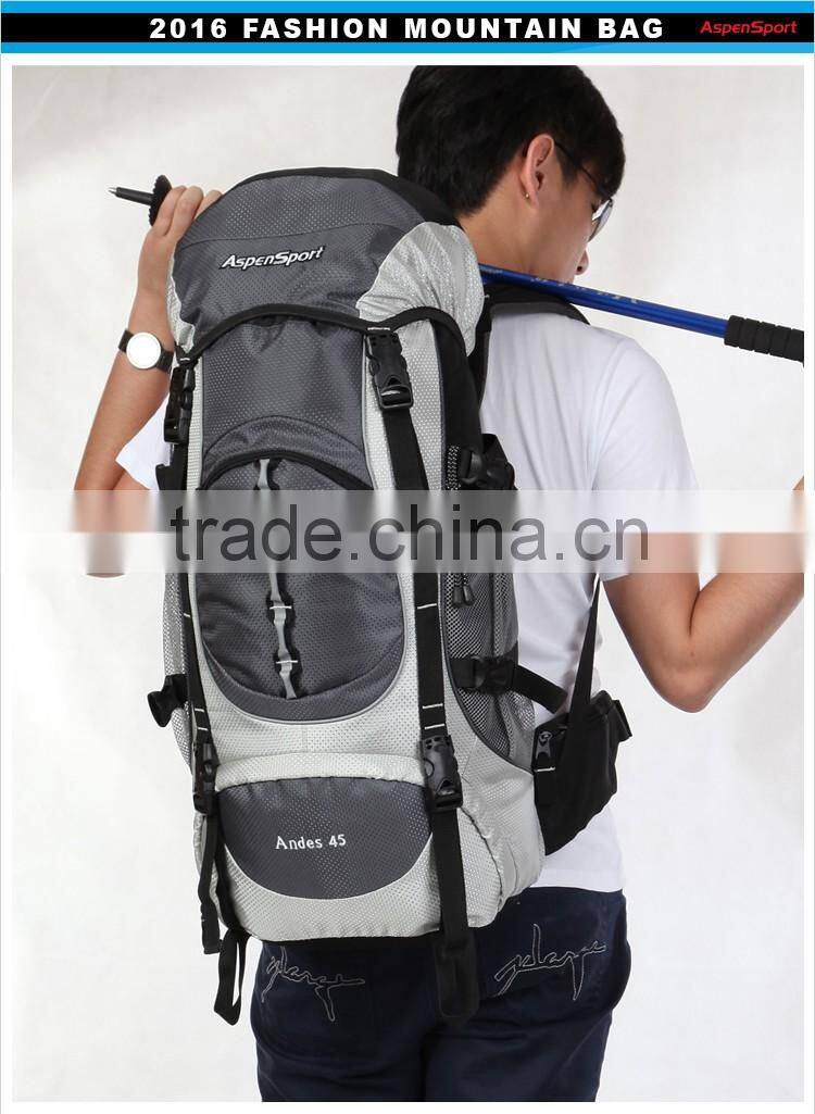 Waterproof polyester camping hiking backpack china