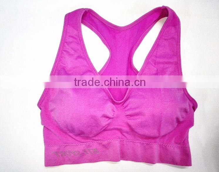 Shantou Womens Yoga Wear Girl Sport Wireless Seamless Running Top Vest Stretch Bras Various Colors Underwear
