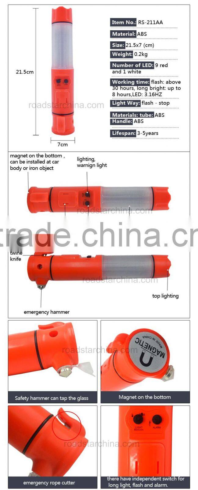 Car flashlight emergency Safety hammer