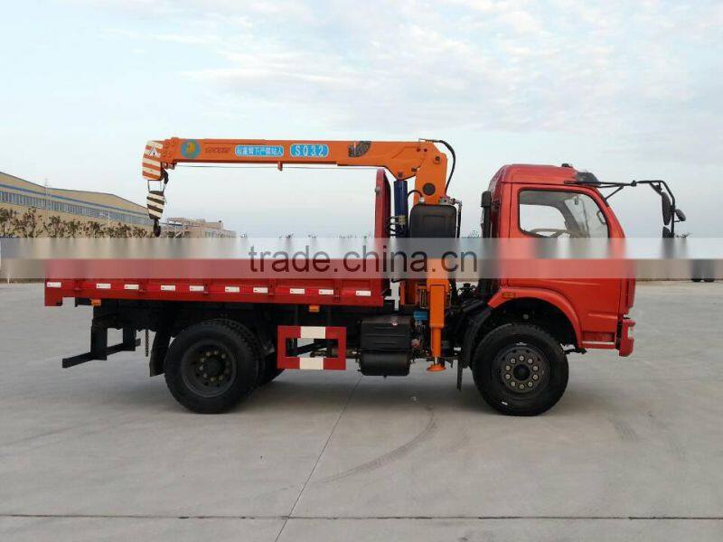 3.2 ton truck mounted crane SQ3.2S3 on sale 80 Kn.m at 2.5 m crane truck high quality