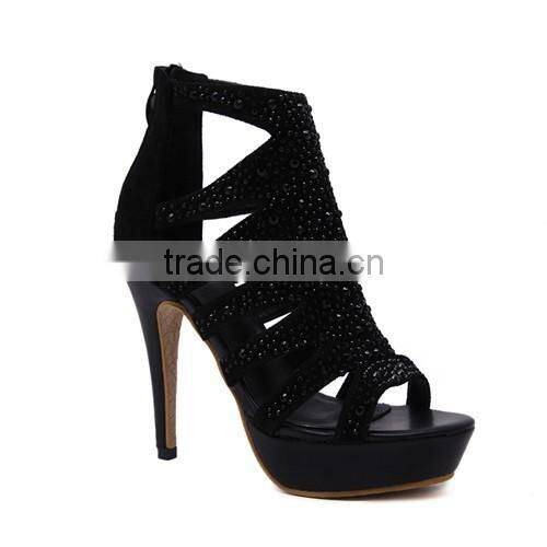 black shoes women high heels newest designs 2016 PL1694