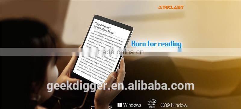 Teclast X89 Kindow Reader Tablet PC-BLACK/ Win 10 + Android 4.4 Intel Baytrail Z3735F Quad Core 1.33GHz 7.5 inch