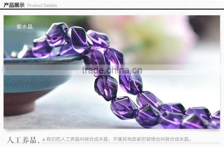 10*12mm twisted synthetic cheap jewerlry beads amethyst decorative stone