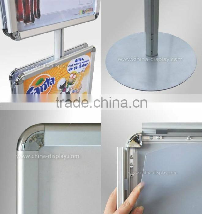 Floor standing aluminum poster stand with 3 A3 poster