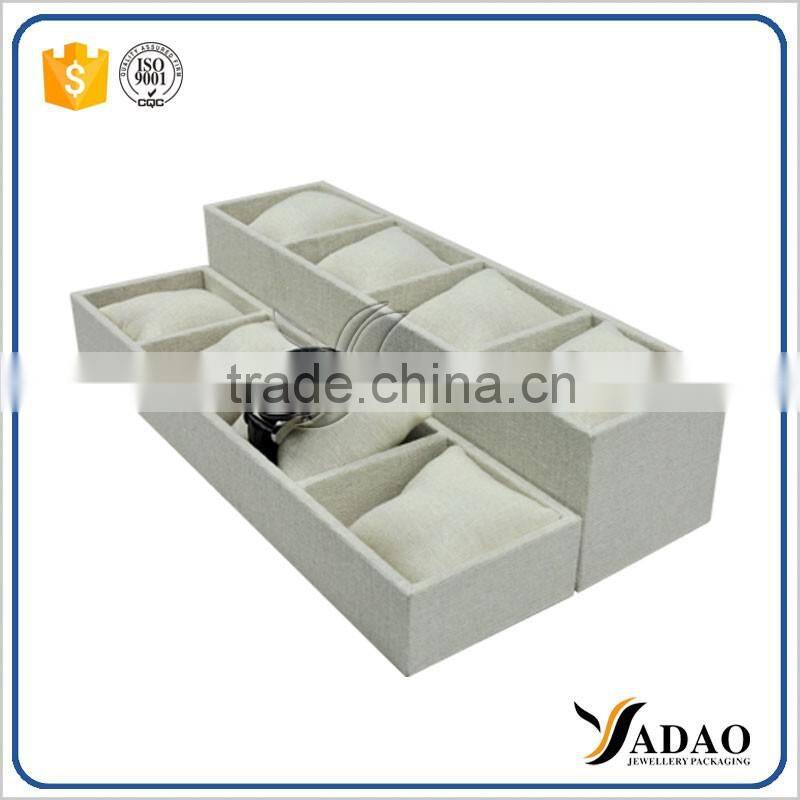 linen cover customize display trays watches wooden display tray