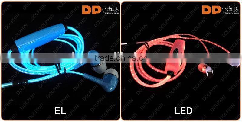 earphones led headphone handsfree mobile phone accessory light earphone