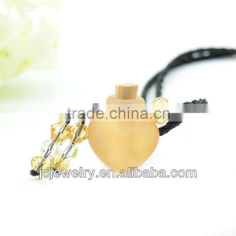 Handmade Heart Shape Sandy Mini Glass Bottle Pendant Necklace