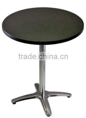 wholesale modern metal base wood high top round restaurant table