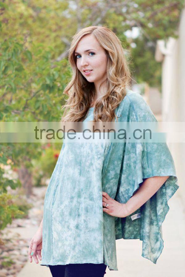 custom cotton spandex jersey dip dye multi functional breastfeeding scarf nursing cover