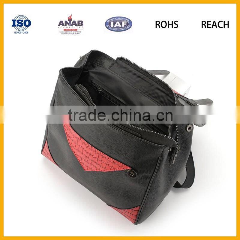 new design school laptop backpack stylish leather backpack pu leather men backpack