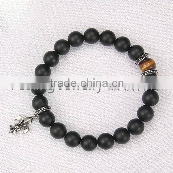 2016 Onyx Tiger Eye Bracelet charming beads Bracelets Bangles Charm Natural Stone Bracelet yoga Jewelry Men Women