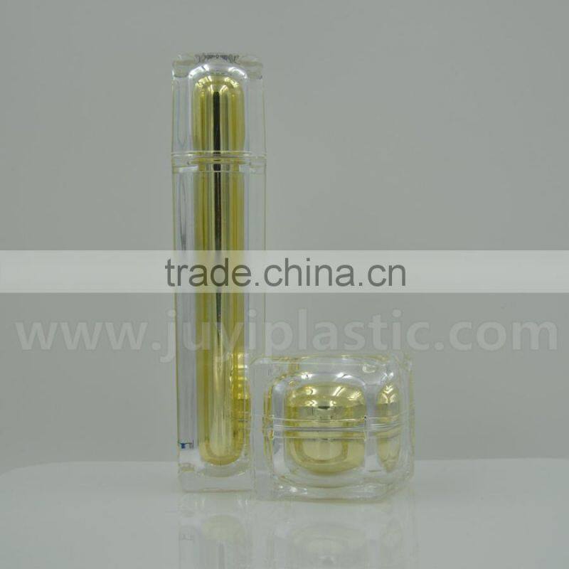 silver square acrylic cosmetic bottles container