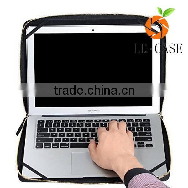 Zipper PU laptop case with handle for macbook, PU leather case for 13" laptop