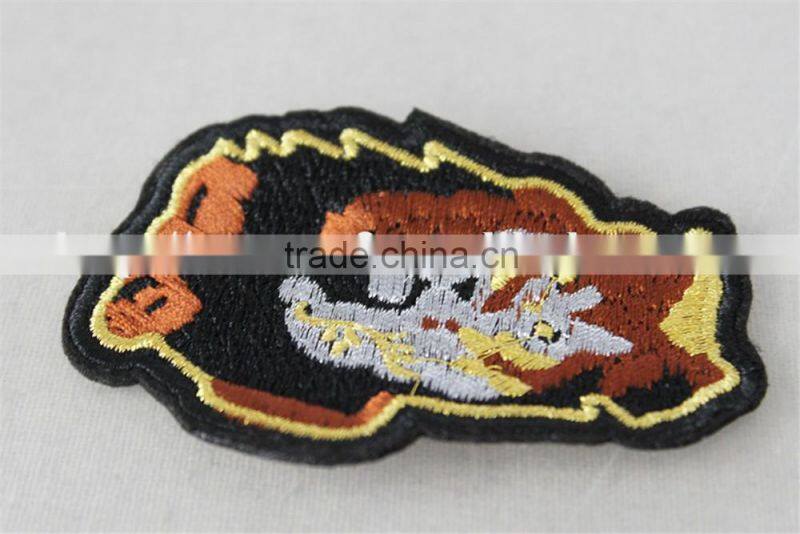 promotional news design mini patch trim cheap design trim embroidery trim 6*9cm polyester patch