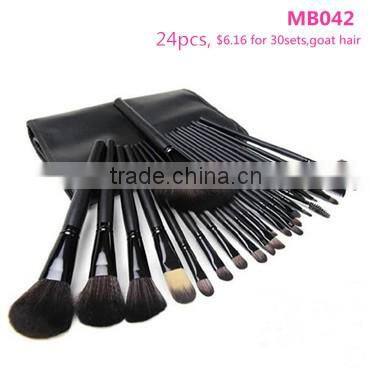 Classic hot styles! Wholesale good 24pcs wooden soft synthetic hair glitter cosmetics makeup brush set with competitive price !